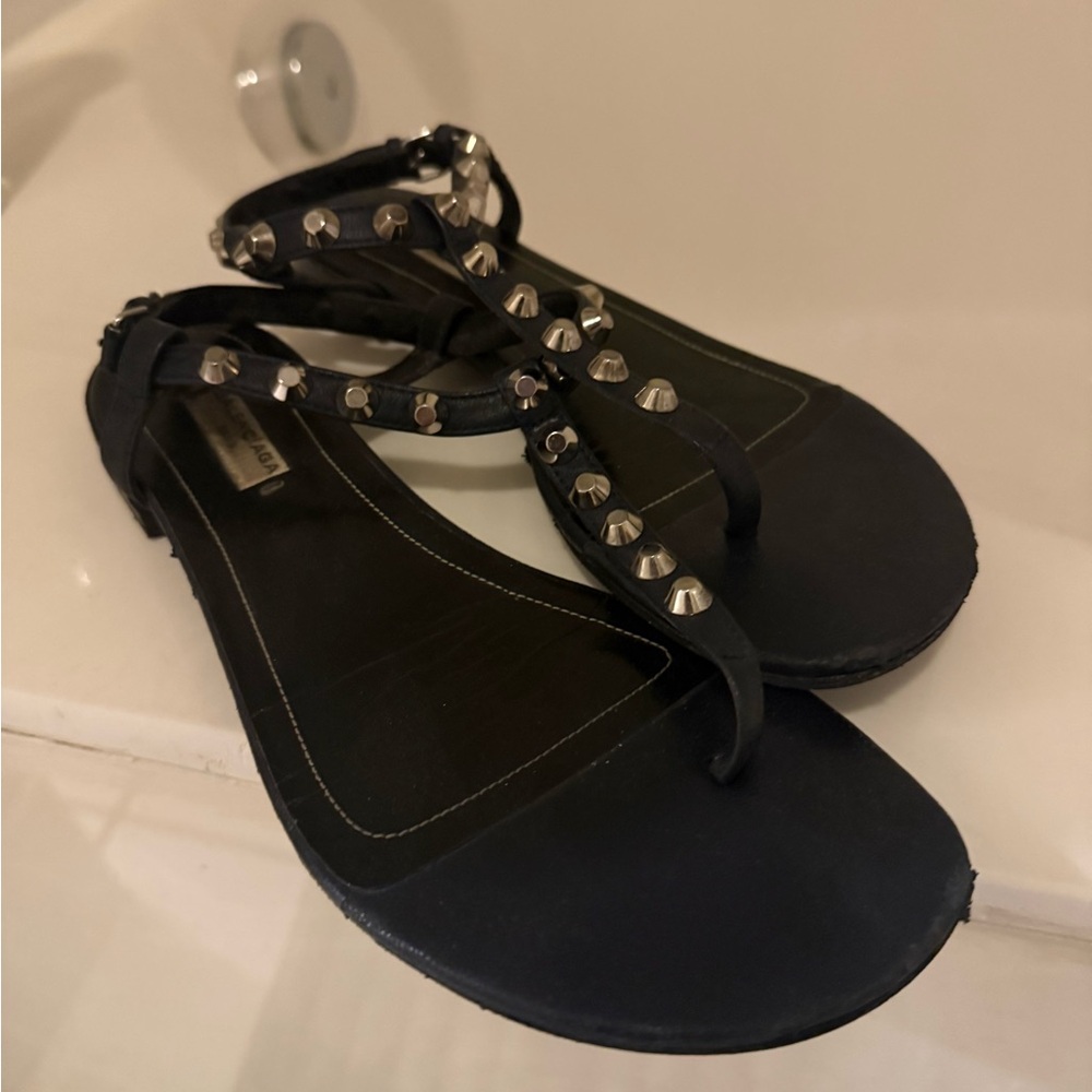 Balenciaga Studded Sandals in Navy